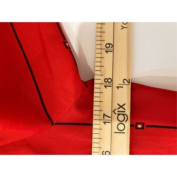 Vintage Lady Arrow Mistique Womens Medium Button Front Blouse Red Silky Stripe - Picture 8 of 8